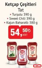 TAT KETÇAP ÇEŞİTLERİ 390 G fiyat ve kampanya bilgisi